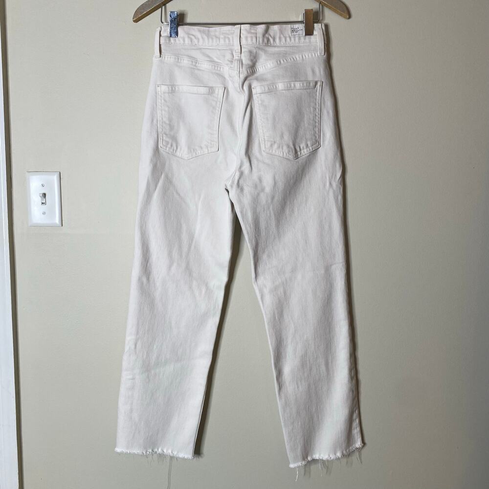FRANK & EILEEN Monaghan Cream Italian Vintage Denim High Rise Straight Leg 27 - Picture 9 of 11